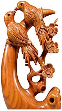 Kerryshop ornamentos para desktop escultura de mesa ornamentos de pássaros de madeira decorações criativas de armário de vinhos Mobiliário de família moderno decoração de decoração de decoração de decoração de sala de estar