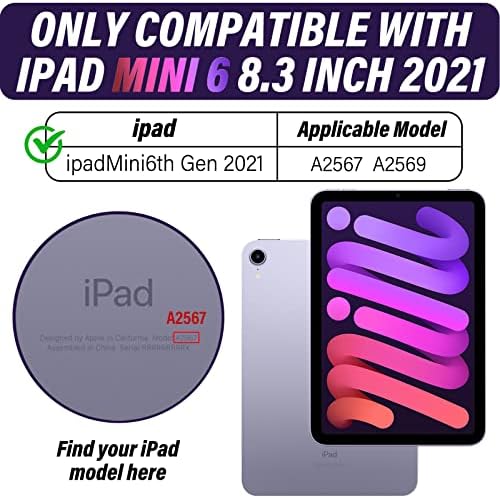Deokke Compatível com iPad mini 6 estojo 8,3 polegadas 2021, iPad Mini 6th Generation Case com porta-lápis, capa