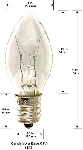 Artcraft National 4 Watt Candelabra Base Bulb para luzes noturnas, artesanato e outros aplicativos criativos