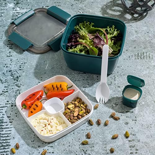 ASPICE PARA TIA MOWRY Tomilho empilhável em estilo Bento Almoço de almoço com salada, bandeja de 4 compartimentos