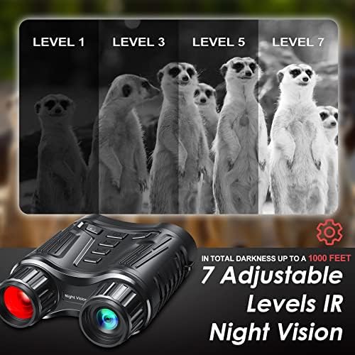 Óculos Hojocojo 4K Night Vision, binóculos de visão noturna, tela IPS de 3,2 '', óculos de infravermelho