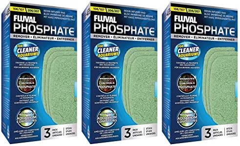 Fluval 9 pacote de mídia de removedor de fosfato para filtros de aquário 106/206 e 107/207