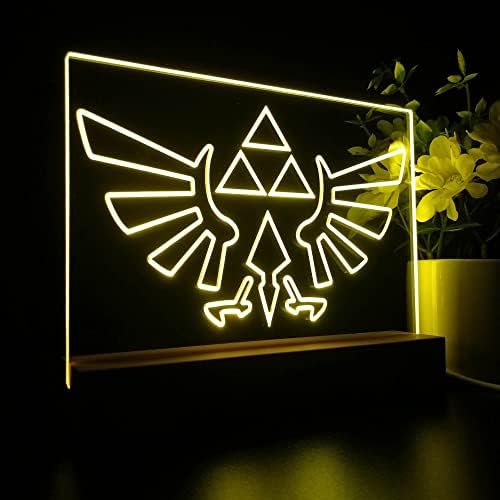 Koontz As lendas de Zeldas Triforce Anime Night Light 3D Illusion Lamp 7 Cores Mudar 4 Modo de iluminação