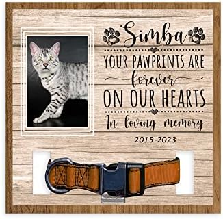 Suas impressões de pata estão para sempre em nossos corações, titular personalizado de colarinho egípcio de gato,