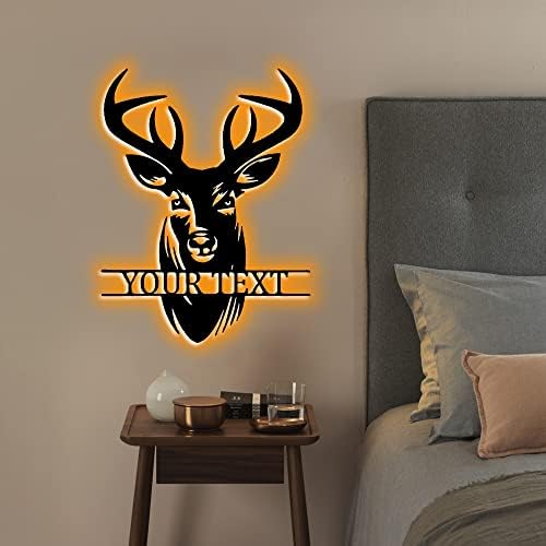 Uitwaieen personalizado elk metal signo de metal personalizado nome de família veado elk decoração de parede
