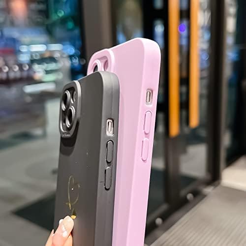 Proprietário compatível com o iPhone 13 case 6.1 , Slim Soft Silicone Cara Padrão de Coração Full Camera Protection Case de telefone à prova de choque para mulheres meninas