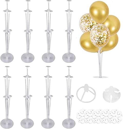 Kit de suporte de balão 8 sets, beishida clara balão significa mesa com base para festa de aniversário festas