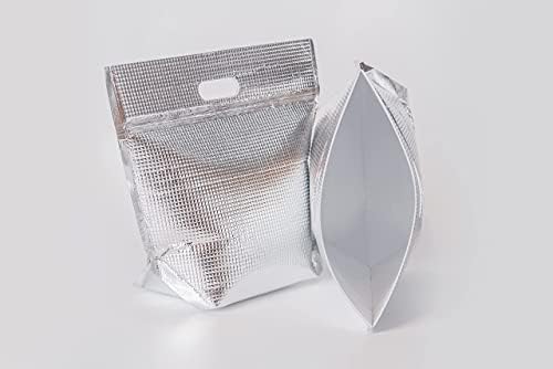 Bolsa de sanduíche de alumínio que travou com zíper fácil isolado - lanche térmico reutilizável lanche bento piquenique e bolsa fria