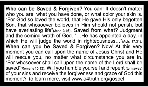 Você pode ser salvo e perdoado! | TRATAS EVUSPELOS | Evangelismo | Tamanho do cartão de visita | Pacote de
