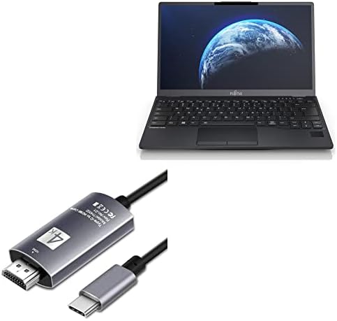 Cabo de onda de caixa compatível com Fujitsu LifeBook U9312 - cabo SmartDisplay - USB tipo C para