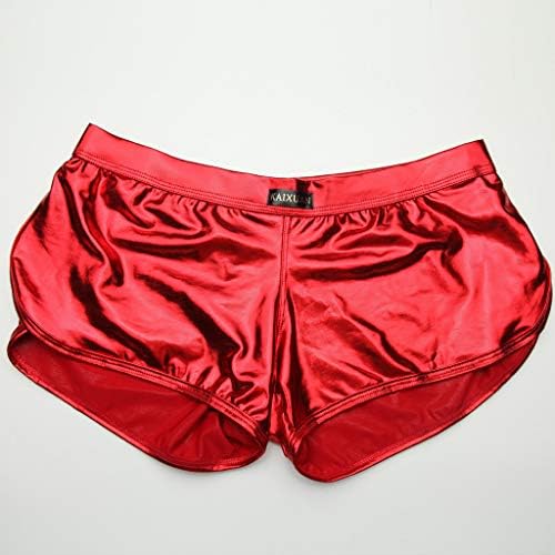Boxers para homens imitação de laca Sexy calças calças de roupas íntimas de couro sexy masculino
