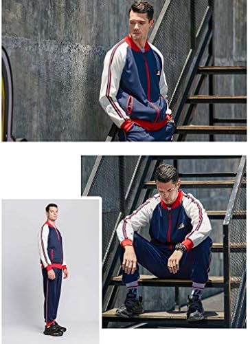 Roupas masculinas de traje masculino de 2 peças roupas de manga longa casual, trajes de corrida esportivos com