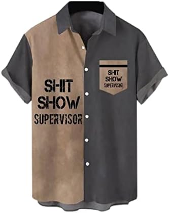 Masculino botão para baixo de manga curta camisa colarinho abstrato camisetas impressas tops