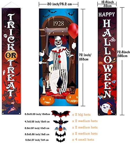 15 peças Decorações de portas de Halloween, capa da porta do Halloween, banner de porta de Halloween