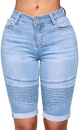Shorts angustiados de cintura alta casual feminina