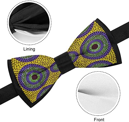 Weedkeycat African Ancara Pattern Mens Bow Tie Bow Fashion Fashion