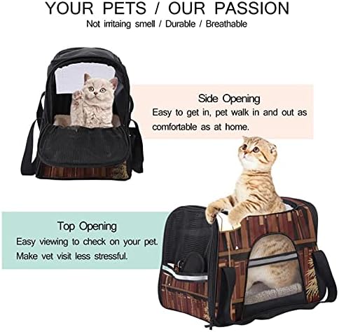 Pet Transporter Bookshelf Soft-sided side Pet Travel portadores para gatos, cães cachorros conforto portátil