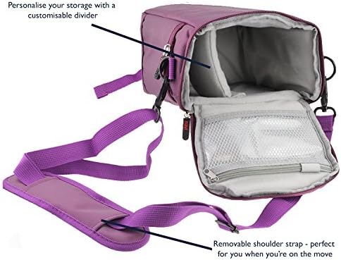 Navitech Purple Protective Portable portátil caixa binocular e bolsa de viagem compatível com o Leica