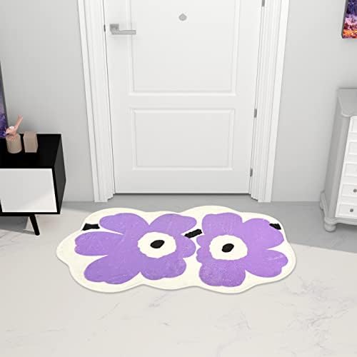 Ranta de banheiro macio de microfibra de formato de flor de haplrove não deslizamento tapete de tapete de banheira para o quarto da cozinha