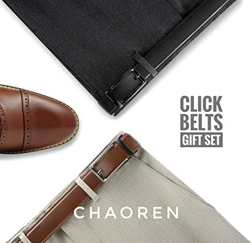 Cinturão de clique de Chaoren para homens - Cinturão de couro masculino 1 3/8 para vestir e casual