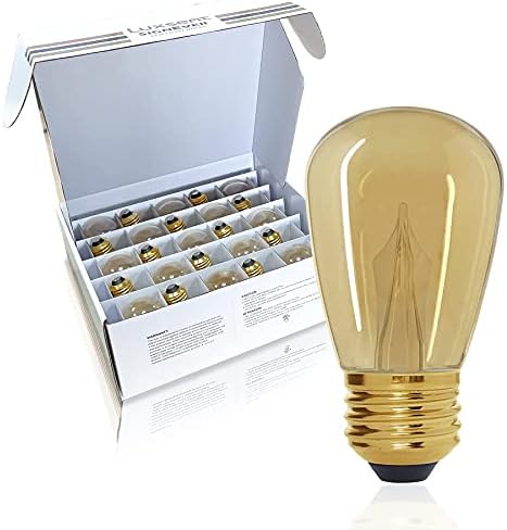 Luxsent estilo antigo Edison s16 lâmpada LED, âmbar quente 2200k, quebra à prova d'água ao ar livre,