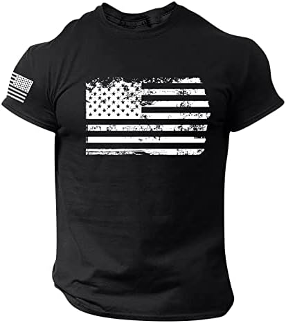 Camisas patrióticas para homens, camisetas masculinas da America Patritic Flag, Mens Patriótico Manga
