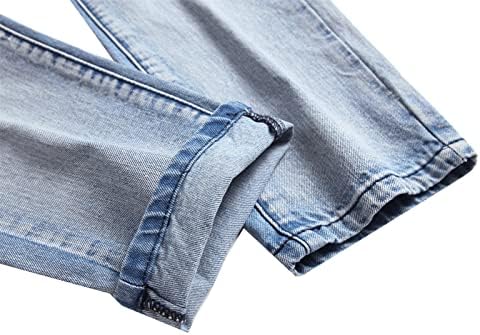 Jeans destruídos destruídos para homens da perna reta Slim calça jeans casual Vintage Hip Hop Jean com