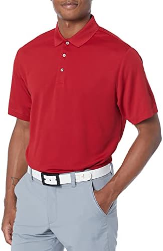 PGA Tour Men's Airflux Mesh Solid Mesh Manga Camisa Polo de Golfe