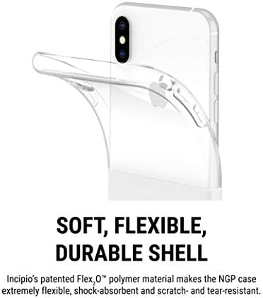 Incipio NGP Case iPhone XS e iPhone X Case com proteção contra queda de choque flexível translúcida-Limpo,