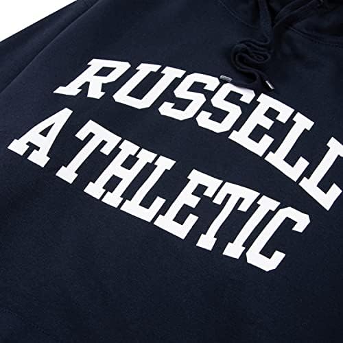 Russell Athletic grande e alto moletom para homens - capuz de lã de pulôver preto preto