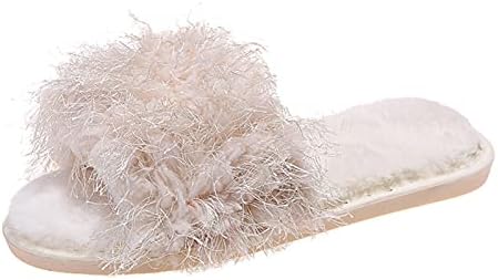 Flipers de inverno para mulheres Mulheres escorregam em sapatos de inverno de pelúcia Flipers de dedo do dedo do