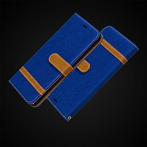 Caixa da carteira XYX para Samsung S10, capa de fólio de couro jeans PU com Kickstand for Galaxy S10, azul marinho