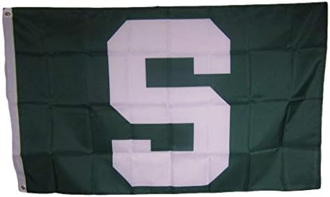 Ventos comerciais do estado de Michigan MSU Spartans Green S Flag 3 'x 5' College NCAA Premium Fade Resistente