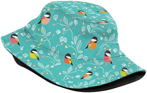 Padrão de pássaro Hat chapéu de verão Travel Beach Sun Proteção UV Capacável Pescador para homens Mulheres adolescentes