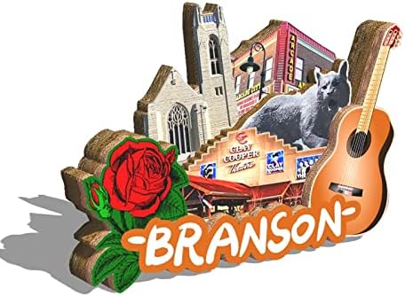 USA Branson Magnet Fridge Magnet Wooden 3D Landmarks Travel Collectible Leuvenirs Decoration Handmade2