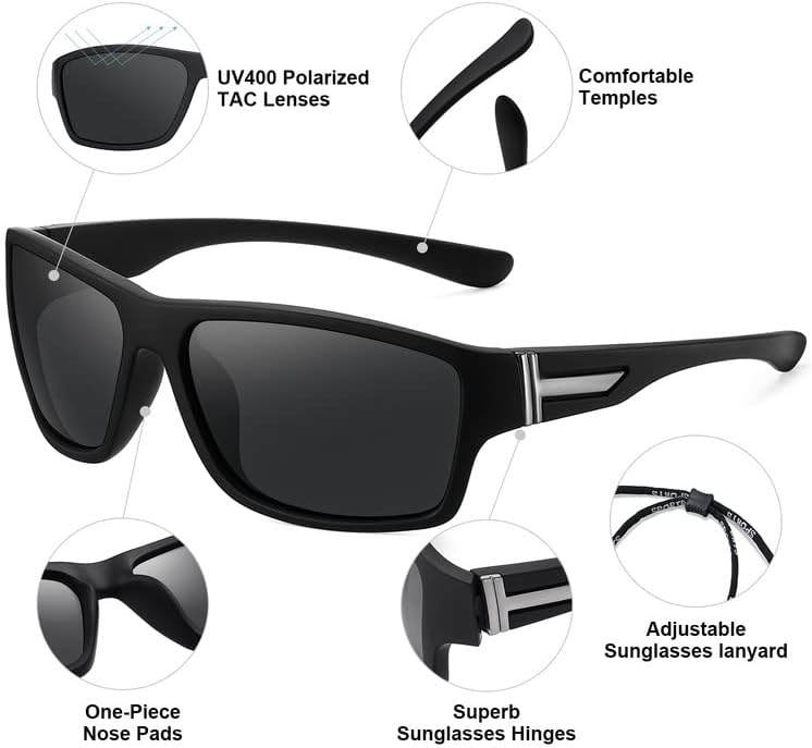 Diqivee Sunglasses Men polarizou Óculos de sol esportivos para homens