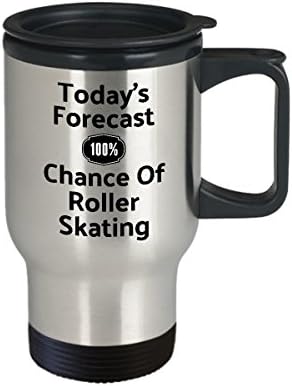 Caneca de viagem de skate de rolos - engraçado xícara de café em aço inoxidável com skate de aço