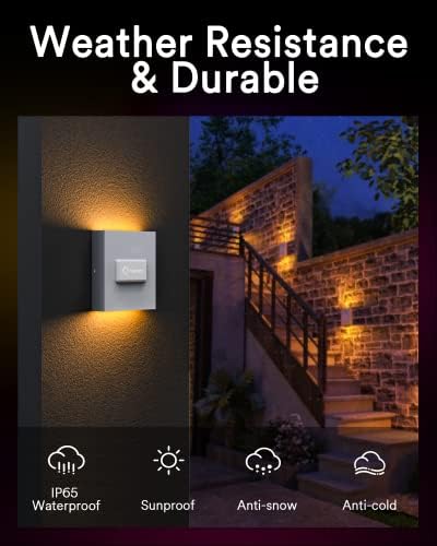 Lumary Outdoor Indoor Smart LED SCENCE DE PAREDE - BRAÇO DE ARGUELA PRACTADOS DO LUZES DE LIMPENTAÇÃO DE ALUMA