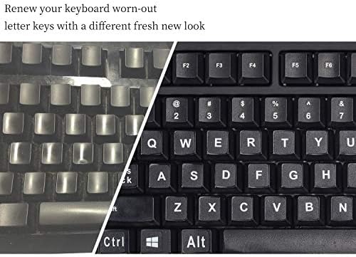Adesivos de teclado ingleses universais, adesivos de teclado de laptop de computador grande adesivos de teclado preto com um adesivo de teclado de letras brancas para laptop para laptop notebook para computador de mesa adesivo de teclado