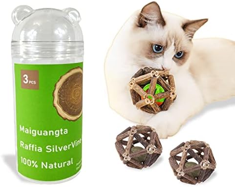 Brinquedos de catnip de maiguangta, bastão natural de Silvervine, bolas de gaiola e bola para