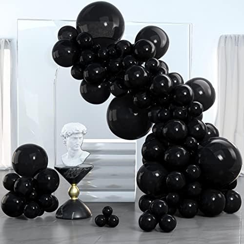 Balões pretos 85 PCs e balões de estrela 6 PCs pretos