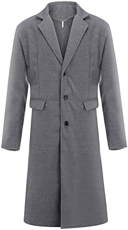 Jackets de massrh massas casuais estilo britânico de estilo sólido casaco longo comprido casaco de lã quente de