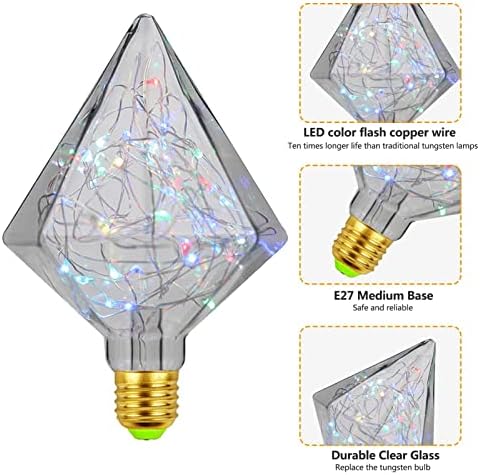 Lâmpadas Xianfei Edison, lâmpadas de arame de cobre de 4 pacote, lâmpada de fada LED, lâmpada decorativa, filamento