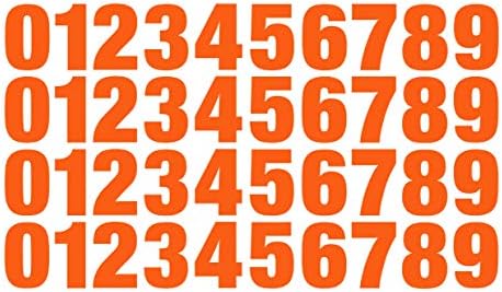 0-9 Números Decalques de adesivos de vinil laranja Conjunto variado de 40 Escolha Tamanho !! 1 a 12