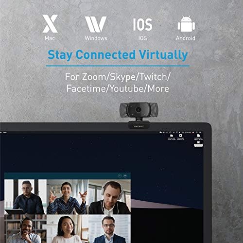 Macally 1080p Webcam com microfone - Fique conectado virtualmente - 120 ° Câmera de computador USB de 120 ° HD