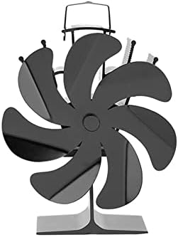 Ventilador de lareira Uongfi preto 7- ventilador de fogão alimentado pelo calor
