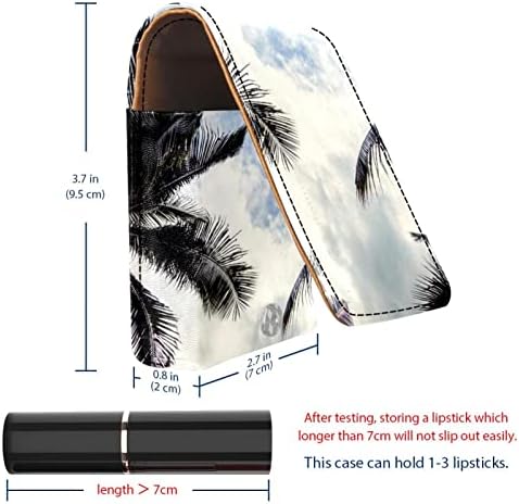 Caixa de batom de batom de viagem Guerrotkr, saco de maquiagem portátil de batom com espelho, Black Tree Sky Landscape Pattern