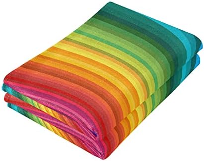 Toalhas de mão Alaza 2 pacotes, vívido arco -íris colorido cozinha de cozinha toalhas de banheiro panos de