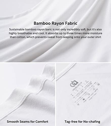 David Archy Men's Undershirt Bamboo Rayon Tops Tops de umidade AMA