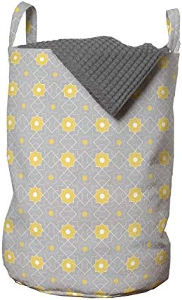 Bolsa de lavanderia cinza e amarela lunarable, padrão tradicional do padrão quatrefoil inspirações